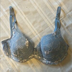 Blue & White Lace Bra